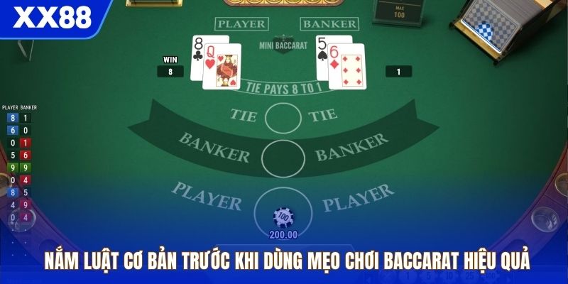 Nắm luật cơ bản trước khi dùng mẹo chơi baccarat hiệu quả